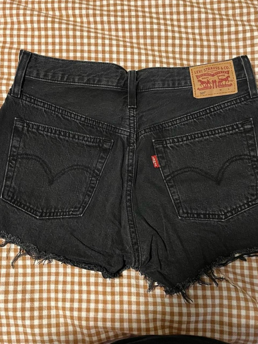 Levi's Black Denim 501 High-Waist Cutoff Shorts